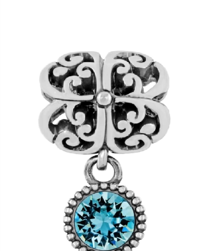 Front of a size O/S Bijou Bead in Silver Aqua in Silver Aqua by Brighton. | dia_product_style_image_id:330184